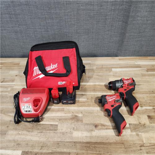HOUSTON LOCATION - AS-IS Milwaukee  FUEL 12-Volt Lithium-Ion Brushless Cordless Hammer Drill and Impact Driver Combo Kit
