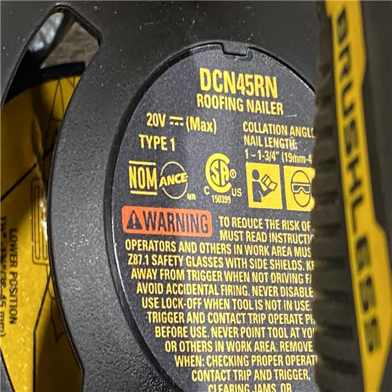 AS-IS DEWALT 20V MAX 15-Degree Electric Cordless Roofing Nailer (Tool Only)