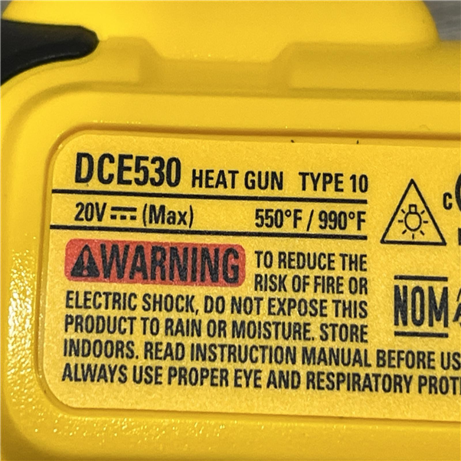AS-IS DEWALT 20V MAX Cordless Compact Heat Gun with Flat and Hook Nozzle Attachments
