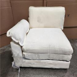 Phoenix Location AS-IS LACOO 118 in. Chenille Flared Arm L-Shaped Deluxe Pillow-Styled Modular Sectional Sofa in off White with Ottoman (Complete)