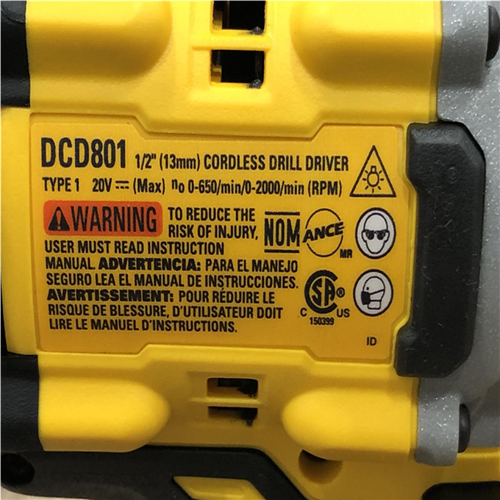 AS-IS DEWALT 20V XR Lithium-Ion Cordless Brushless 1/2 in. Drill/Driver Kit