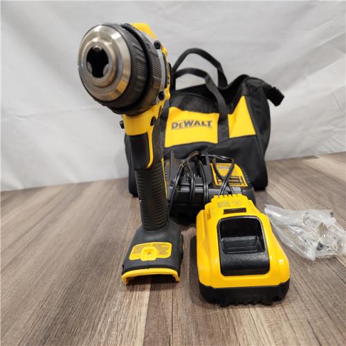 LIKE NEW ! - DEWALT ATOMIC 20-Volt Lithium-Ion Cordless 1/2 in. Compact Hammer Drill with 3.0Ah Battery, Charger and Bag