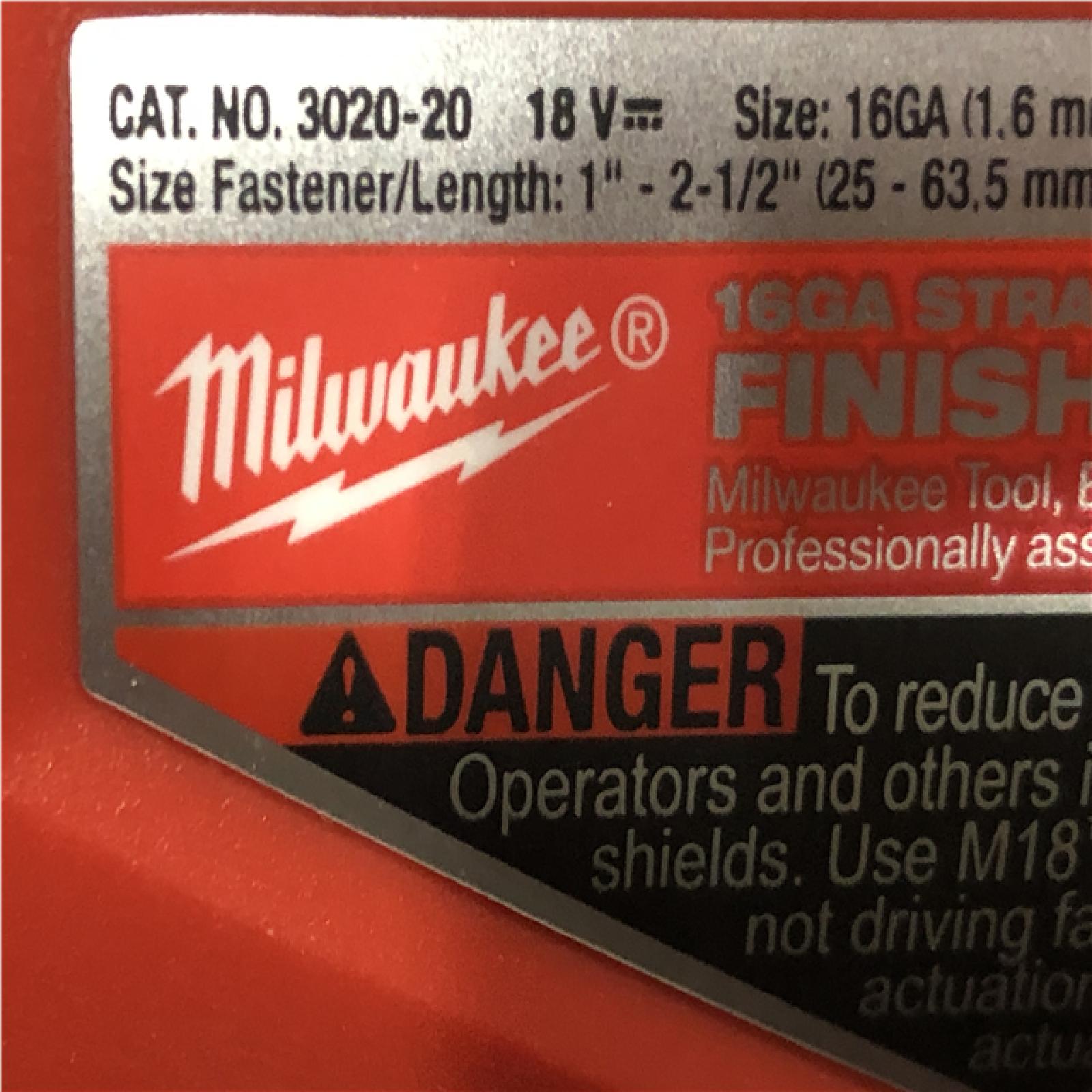 AS-IS Milwaukee FUEL 18-Volt Lithium-Ion Brushless Cordless Gen ll 16-Gauge Straight Finish Nailer (Tool Only)