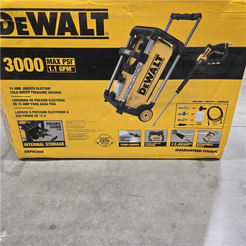 AS-IS DEWALT 3000 PSI 1.1 GPM 15 Amp Cold Water Electric Pressure Washer with Internal Equipment Storage