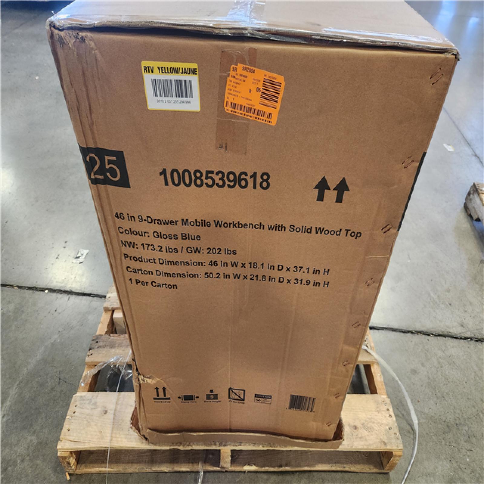 Phoenix NEW Husky Tool Storage 46 in. W x 18 in. D 9-Drawer Gloss Blue Mobile Workbench Cabinet