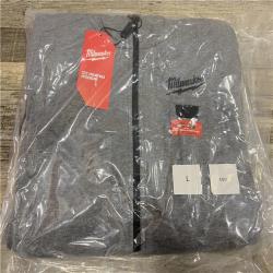 LIKE NEW -  Milwaukee Men's Large 12-Volt Lithium Ion Cordless Gray Heated Hooded Jacket (Jacket Only)
