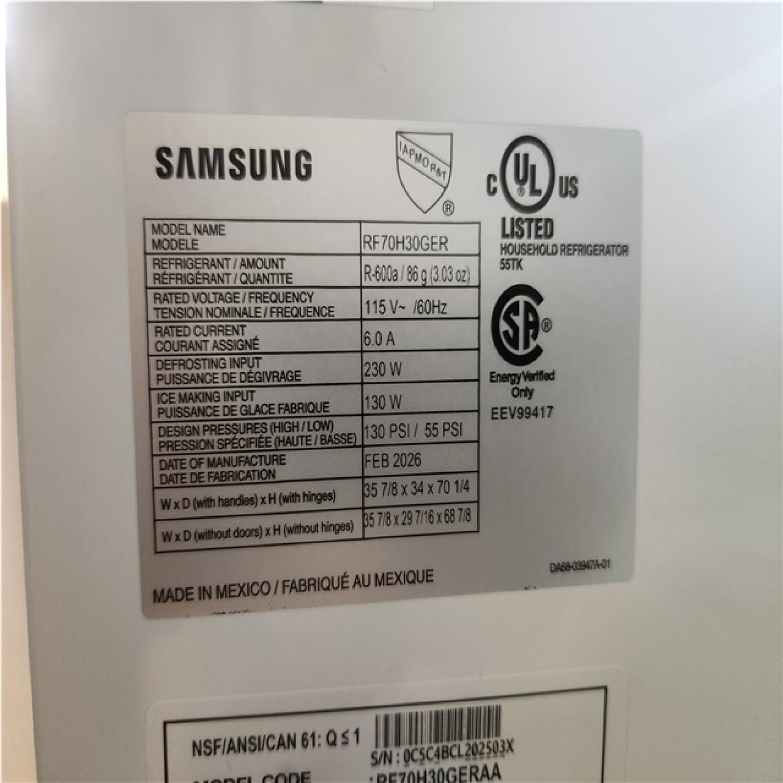 Phoenix LIKE NEW Samsung 36 in. 29 cu. ft. Standard Depth 3-Door French Door Refrigerator in Stainless Steel w/Zero Clearance Fit and Sphere Ice