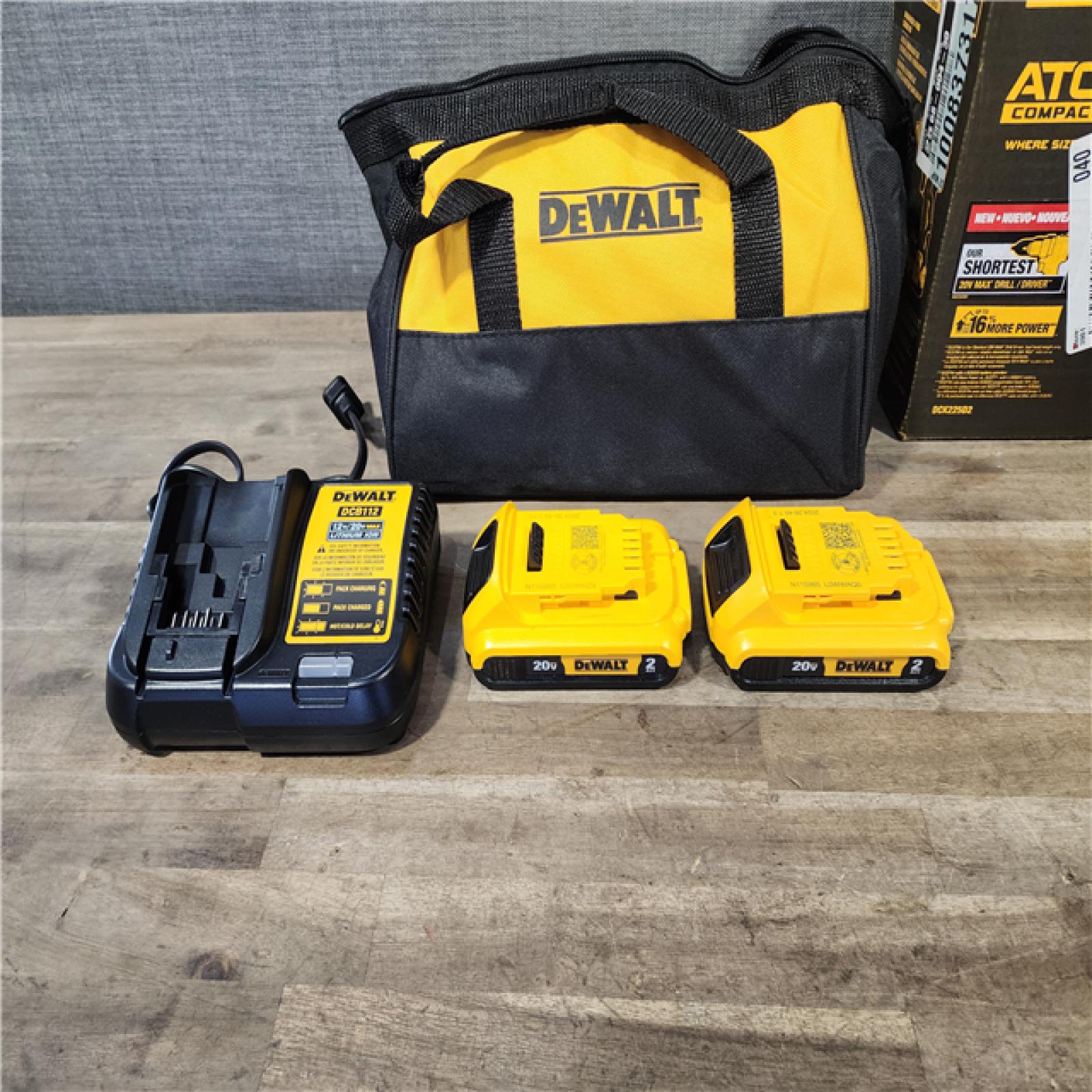 HOUSTON LOCATION - AS-IS Dewalt DCK225D2 20V MAX ATOMIC Compact Cordless Drill Driver and Impact Driver Combo Kit