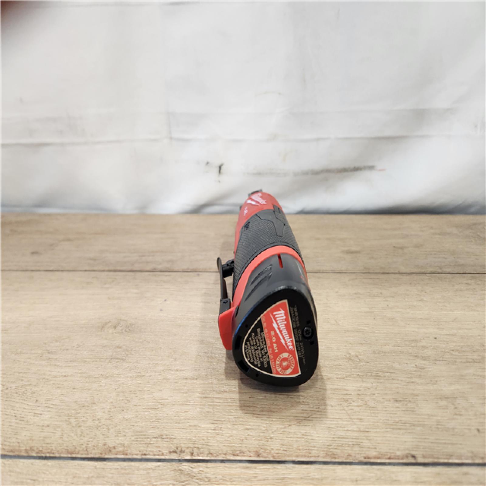 AS-IS- Milwaukee M12 FUEL 12-Volt Lithium-Ion Brushless Cordless 3/8 in. Ratchet Kit with (2) 2.0Ah Batteries  Charger & Tool Bag