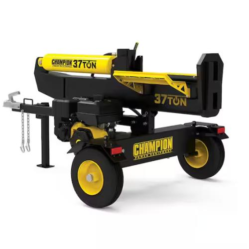 DALLAS LOCATION - Champion Power Equipment 37 Ton 338 cc Gas Powered Full Beam Log Splitter w/ Vertical/Horizontal Operation and Auto Return with Hydraulic Oil