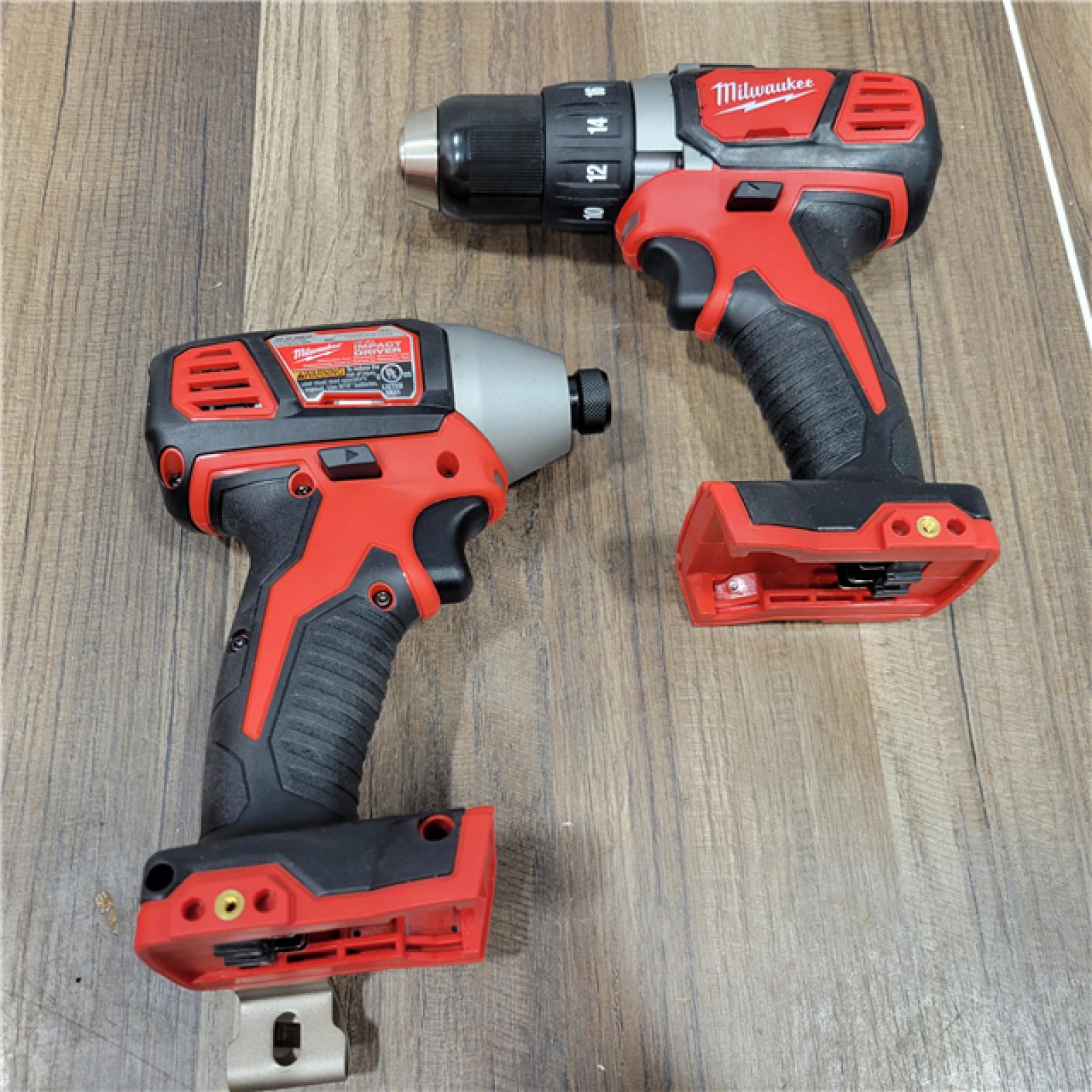 AS-IS Milwaukee M18 18V Cordless Brushed 2 Tool Drill/Driver and Impact Driver Kit