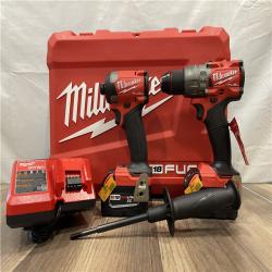 AS-IS Milwaukee M18 FUEL 18V Lithium-Ion Brushless Cordless Hammer Drill and Impact Driver Combo Kit