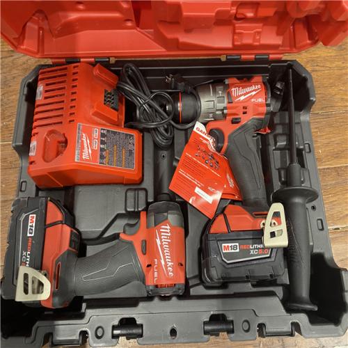 AS-IS MILWAUKEE M18 FUEL 18V Lithium-Ion Brushless Cordless Hammer Drill and Impact Driver Combo Kit (2-Tool) with 2 Batteries