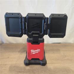 AS-IS Milwaukee 18V Cordless 4500 Lumens ROVER Dual Power Triple-Panel Flood & Area Light (Tool-Only)