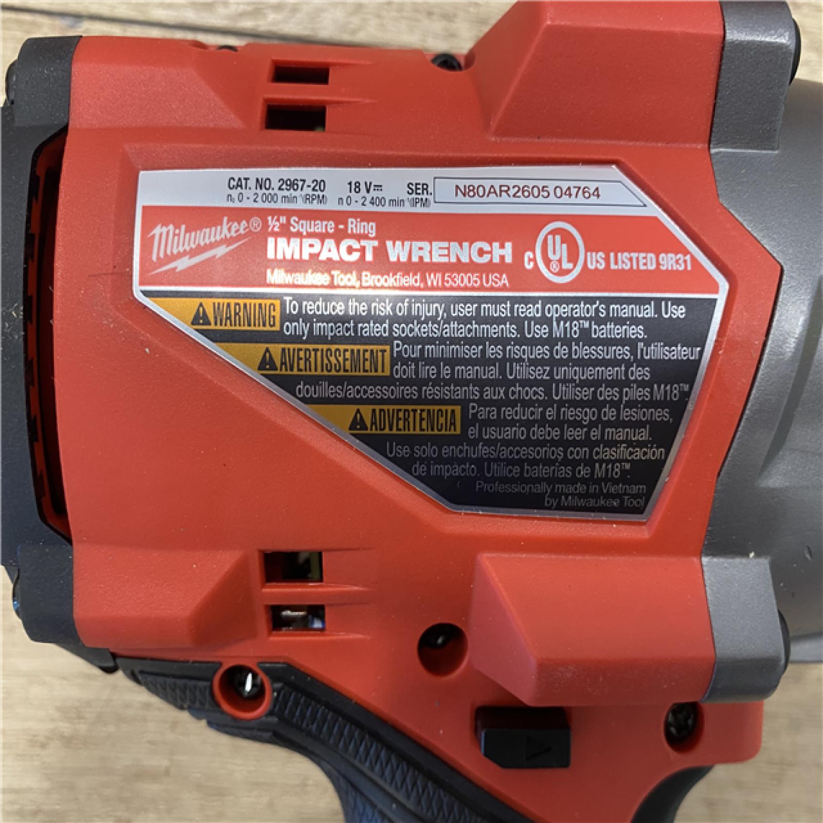 AS-IS Milwaukee FUEL 18V Lithium-Ion Brushless Cordless 1/2 in. Impact Wrench w/Friction Ring Kit