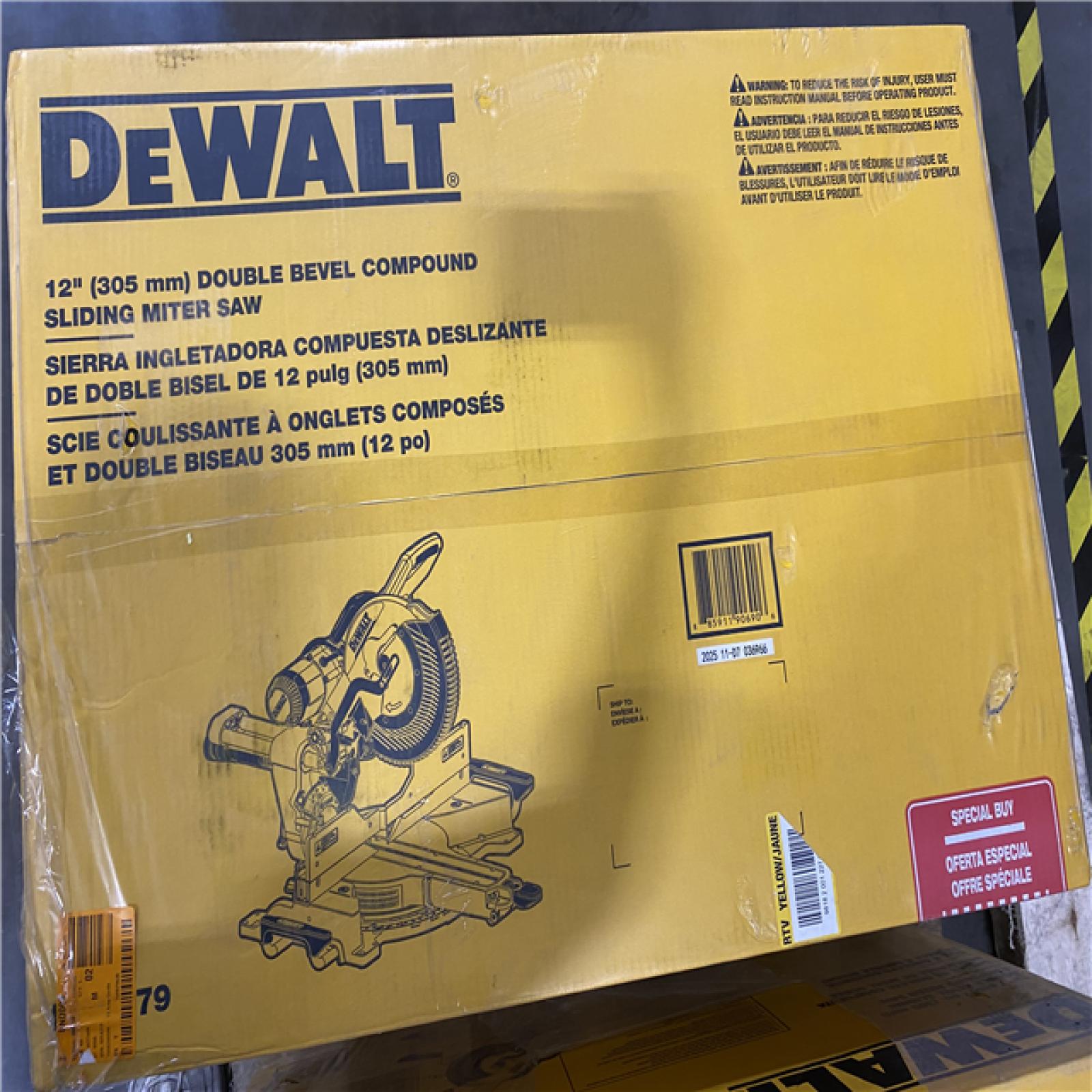 NEW- DeWalt 15 Amps 12 in. Corded Dual-Bevel Sliding Compound Miter Saw