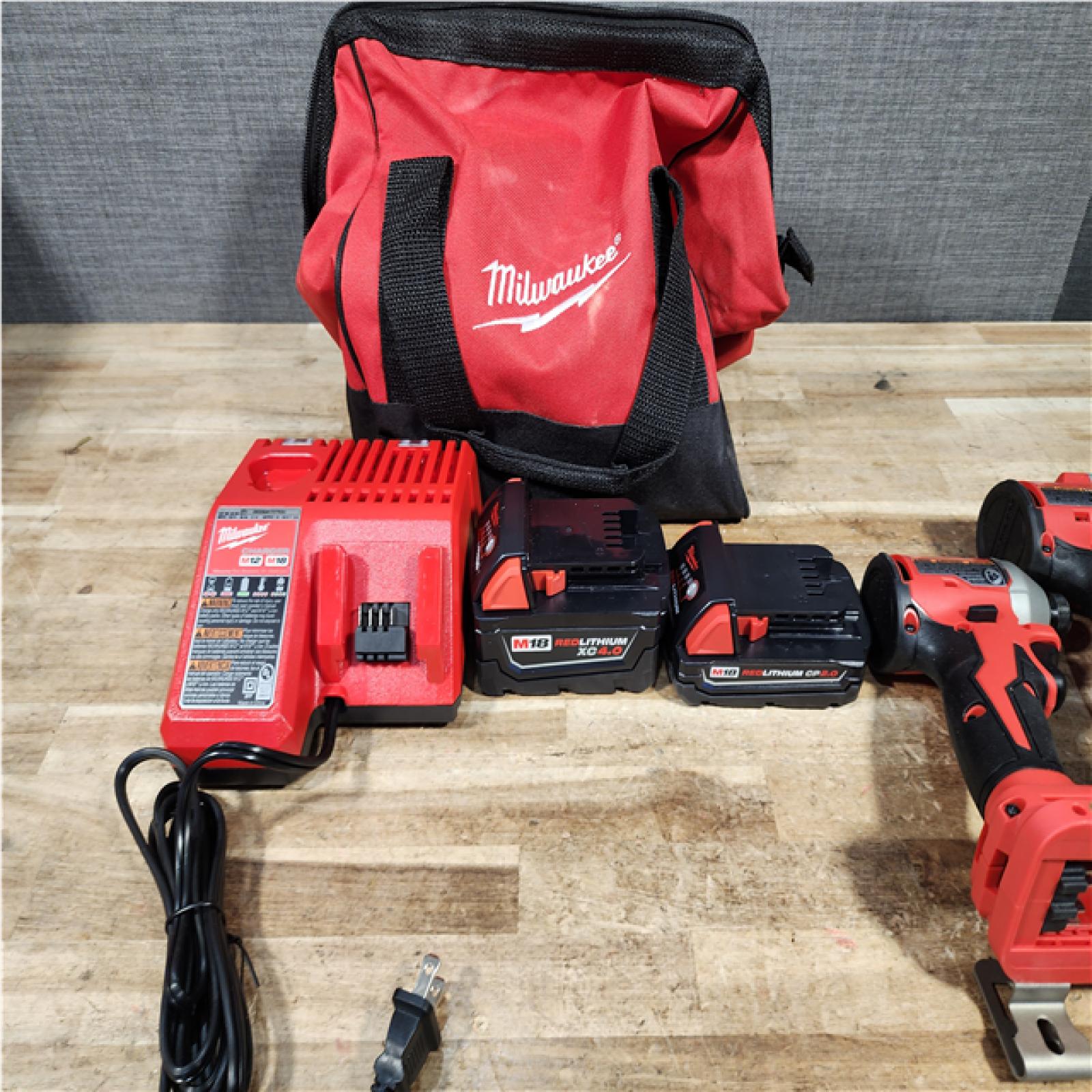 HOUSTON LOCATION - AS - IS Milwaukee 18-Volt Lithium-Ion Brushless Cordless Compact Hammer Drill/Impact Combo Kit