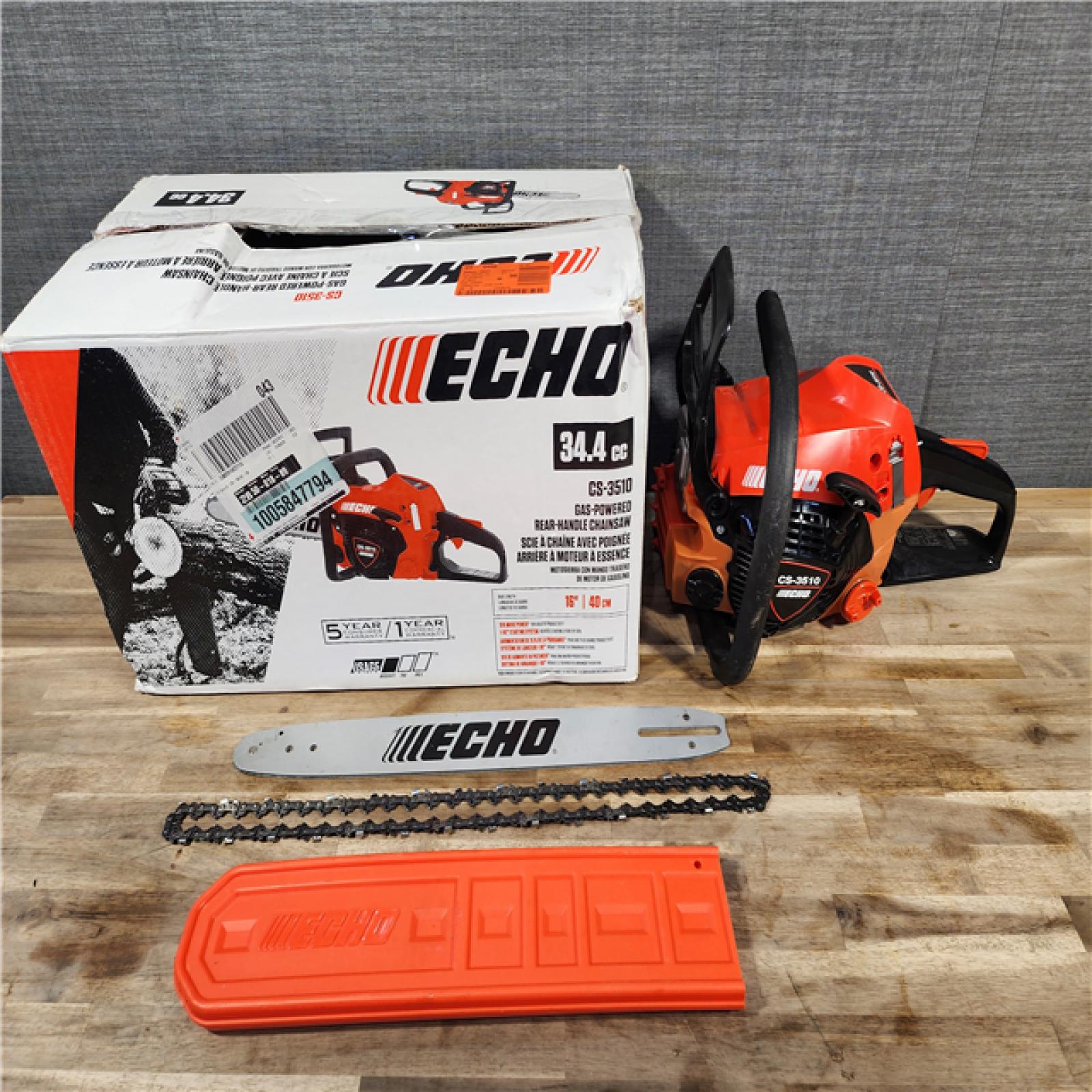 HOUSTON LOCATION - AS-IS Echo-CS-3510-16AA Professional Gas Rear Handle Chain Saw with 16in. Bar 34.4cc