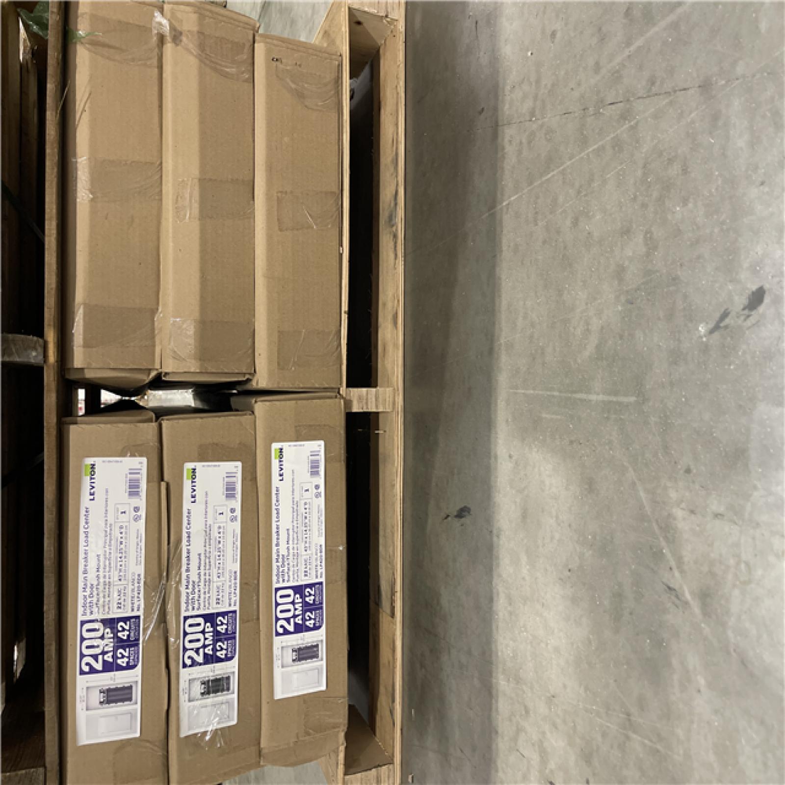 DALLAS LOCATION- NEW!- Leviton 200 Amp 42-Space  42-Circuit Indoor Load Center with Main Circuit Breaker  Door Included LP420-BDR (6 UNITS)