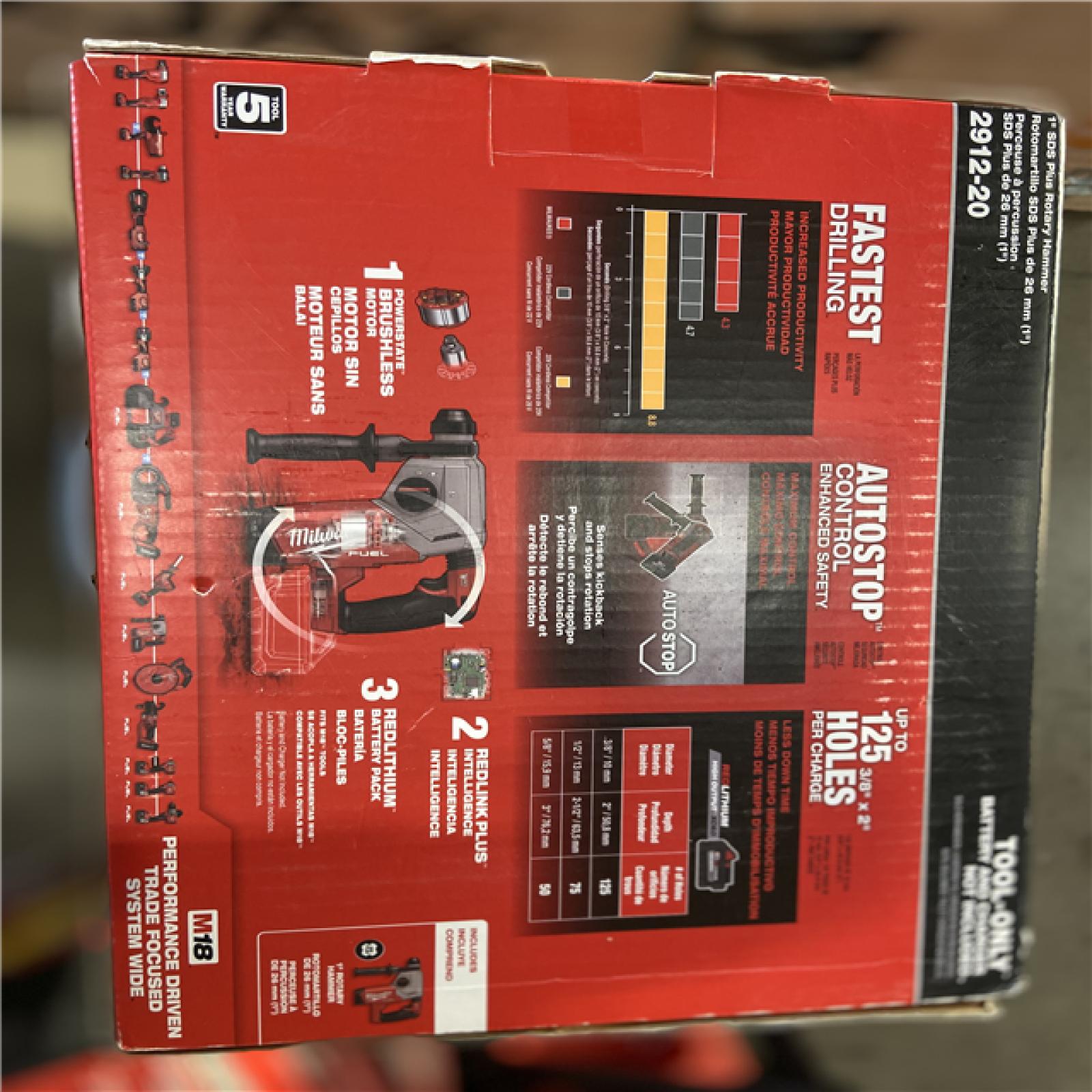 NEW! - Milwaukee M18 FUEL 18V Lithium-Ion Brushless Cordless 1 in. SDS-Plus Rotary Hammer (Tool-Only)