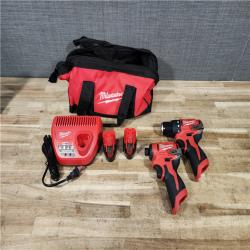 HOUSTON LOCATION - AS - IS Milwaukee 12-Volt Lithium-Ion Brushless Cordless Subcompact Drill and Impact Driver Combo Kit