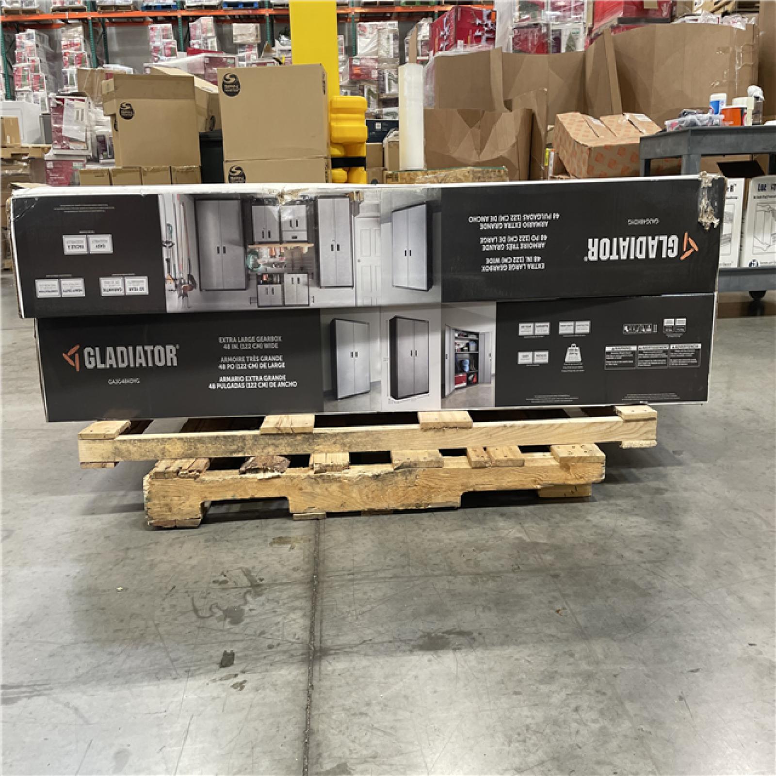DALLAS LOCATION- AS-IS Ready-to-Assemble Steel Freestanding Garage Cabinet in Silver Tread (48 in. W x 72 in. H x 18 in. D) PALLET-(2 UNITS)