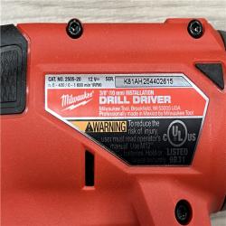 AS-IS Milwaukee FUEL 12V Lithium-Ion Brushless Cordless 4-in-1 Installation 3/8 in. Drill Driver with 4 Tool Head (Tool-Only)