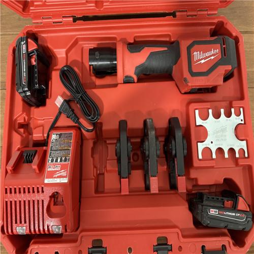 California AS-IS Milwaukee M18 Short Throw Press Tool Kit with Pex Crimp Jaw, includes (2) Batteries, Charger & Hard Case