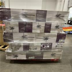 DALLAS LOCATION - Ellard 52 in. LED Indoor Matte Black Ceiling Fan with Light PALLET -(25 UNITS)