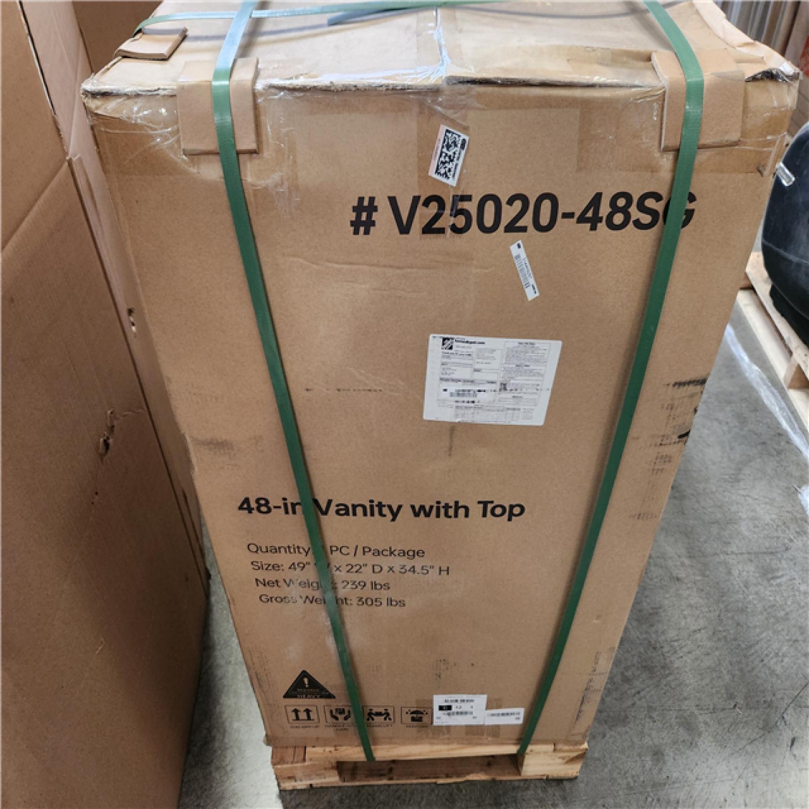 Phoenix NEW DELUXE LIVING Lisbon 48-in Sea Green Undermount Single Sink Bathroom Vanity with Carrara (SEALED)