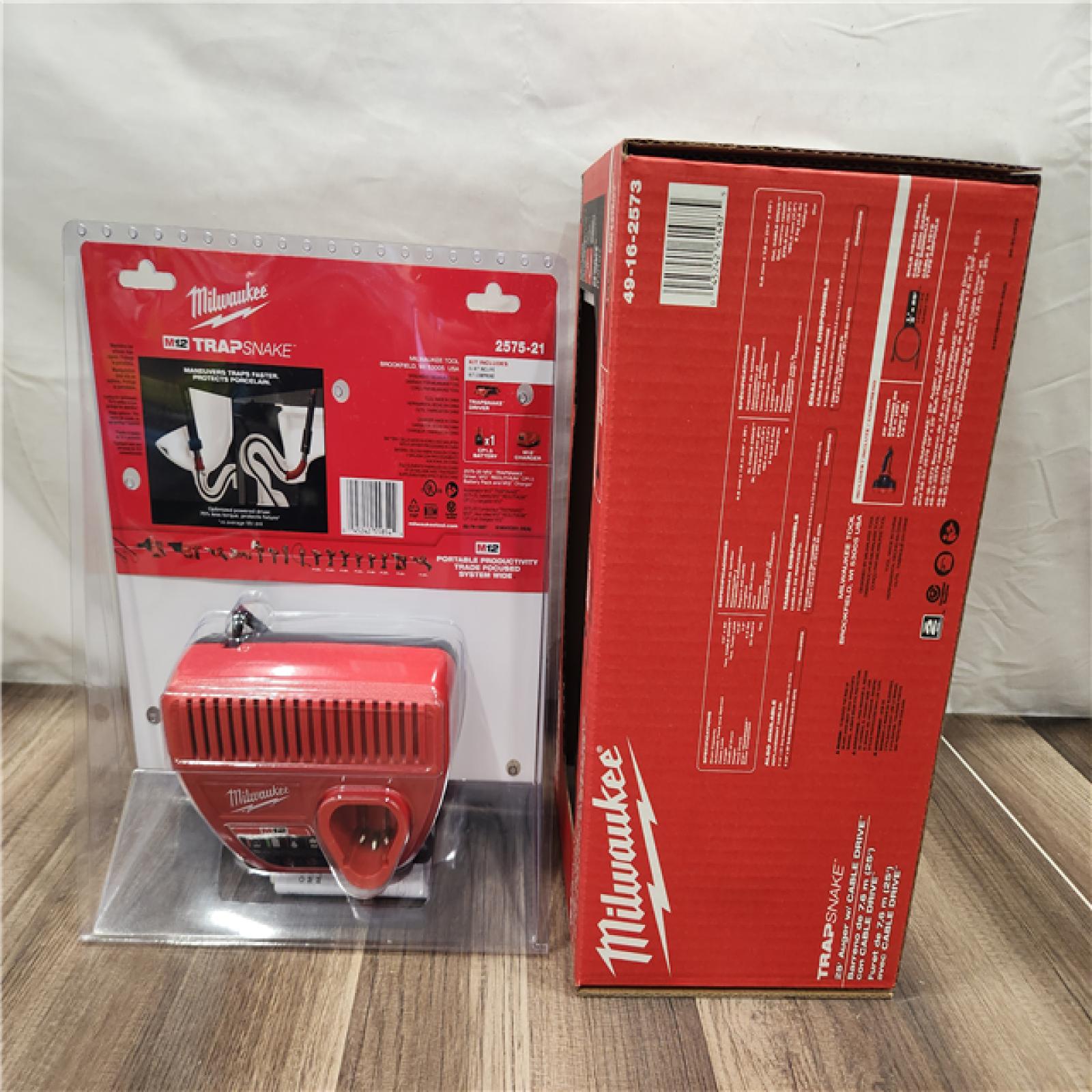 AS-SI- TRAP SNAKE 25 Ft. Drum Auger with M12 Trap Snake 12-Volt Lithium-Ion Cordless Auger Drain Power Source Driver (2-Tool)