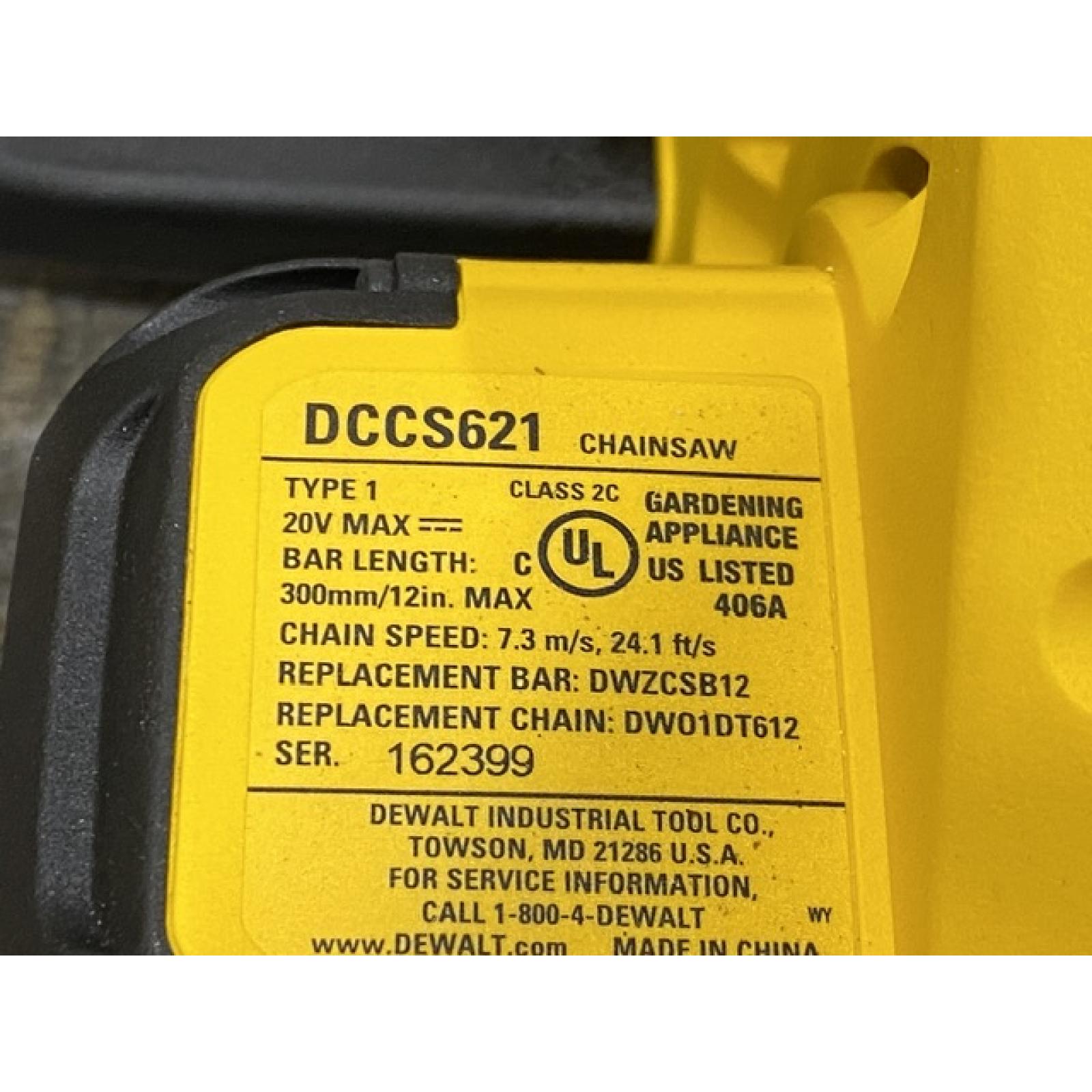 AS-IS DEWALT 20V MAX Compact 12 Brushless Cordless Chainsaw Kit