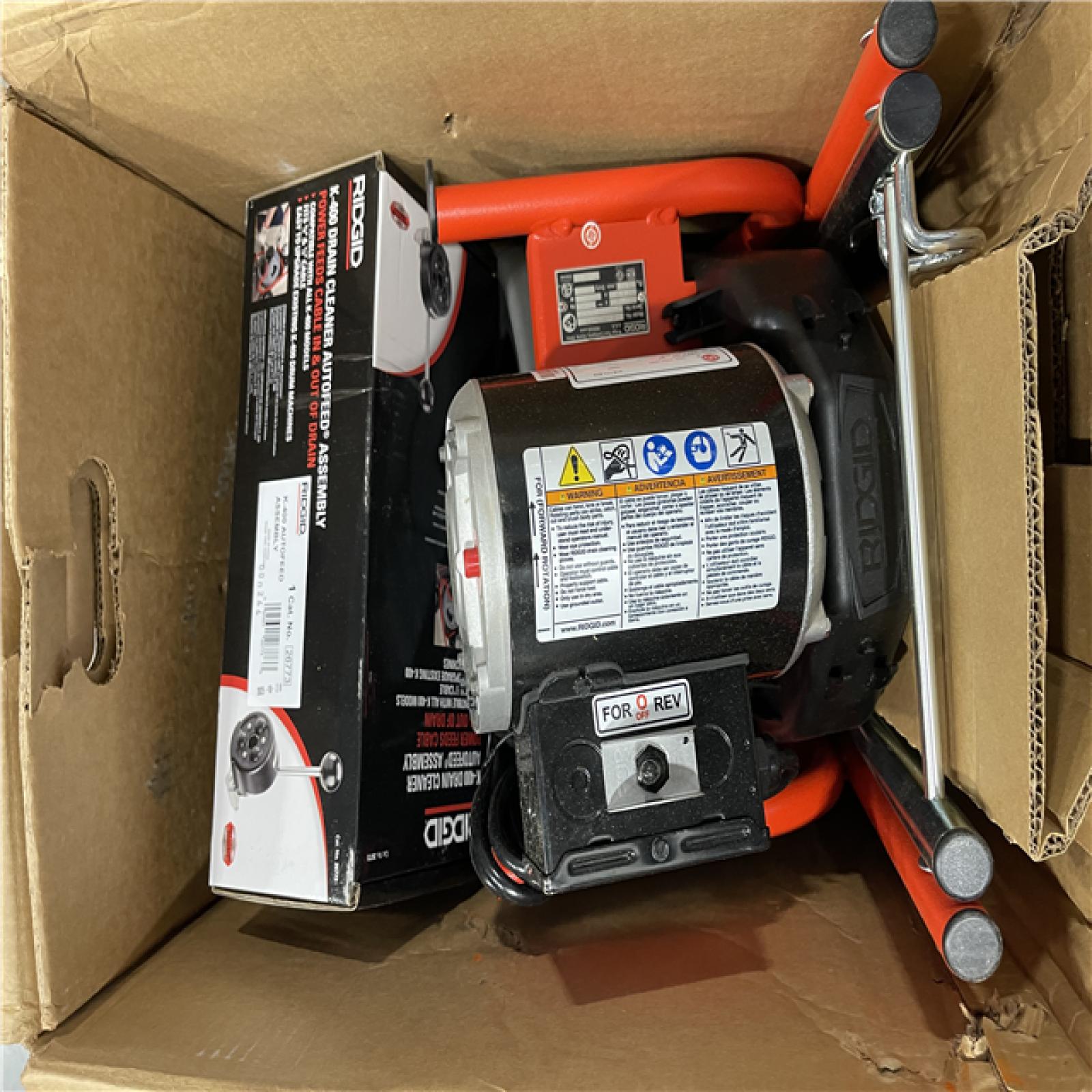 DALLAS LOCATION- AS-IS RIDGID K-400 AutoFeed Drain Cleaning Snake Auger 120-Volt Drum Machine