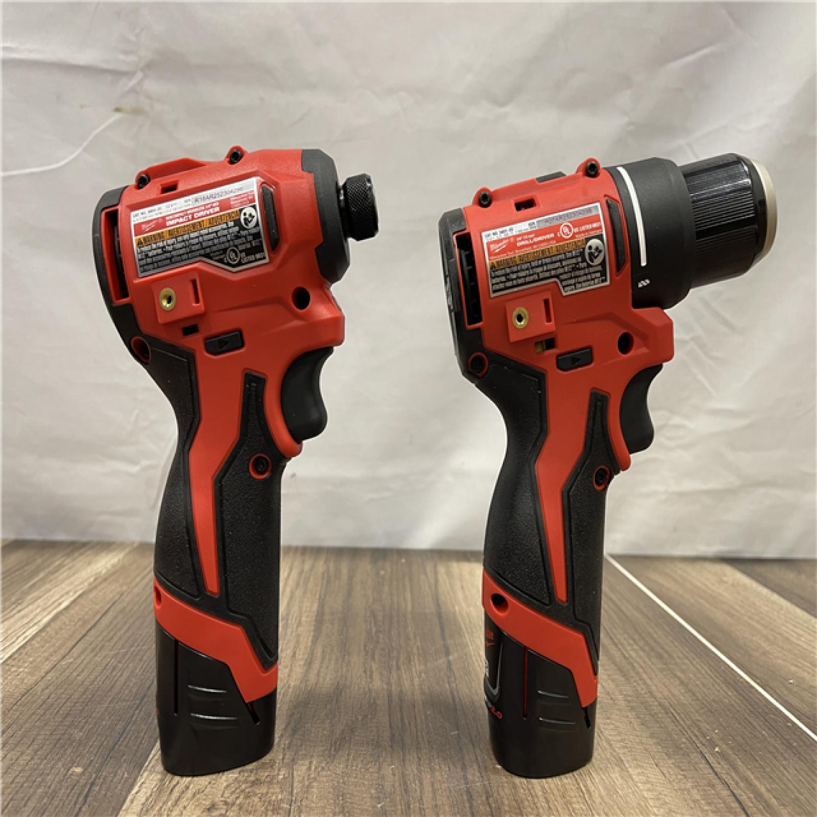 AS-IS Milwaukee M12 12V Lithium-Ion Brushless Cordless Subcompact Drill and Impact Driver Kit