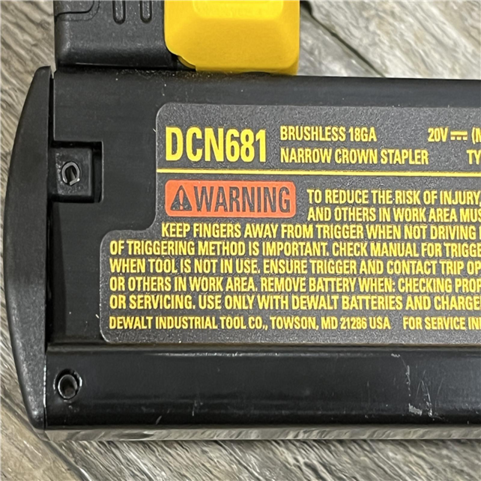 AS-IS DEWALT 20V MAX XR Lithium-Ion Cordless 18-Gauge Narrow Crown Stapler Kit