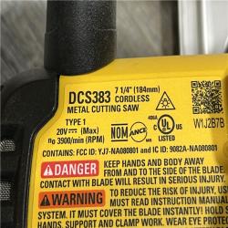 AS-IS DEWALT 20-Volt MAX 7-1/4 in. Cordless Metal Cutting Circular Saw (Tool only)