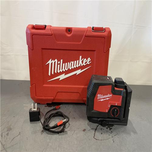 AS-IS - MILWAUKEE 100 Ft. REDLITHIUM Lithium-Ion USB Green Rechargeable Cross Line Laser Level with Charger