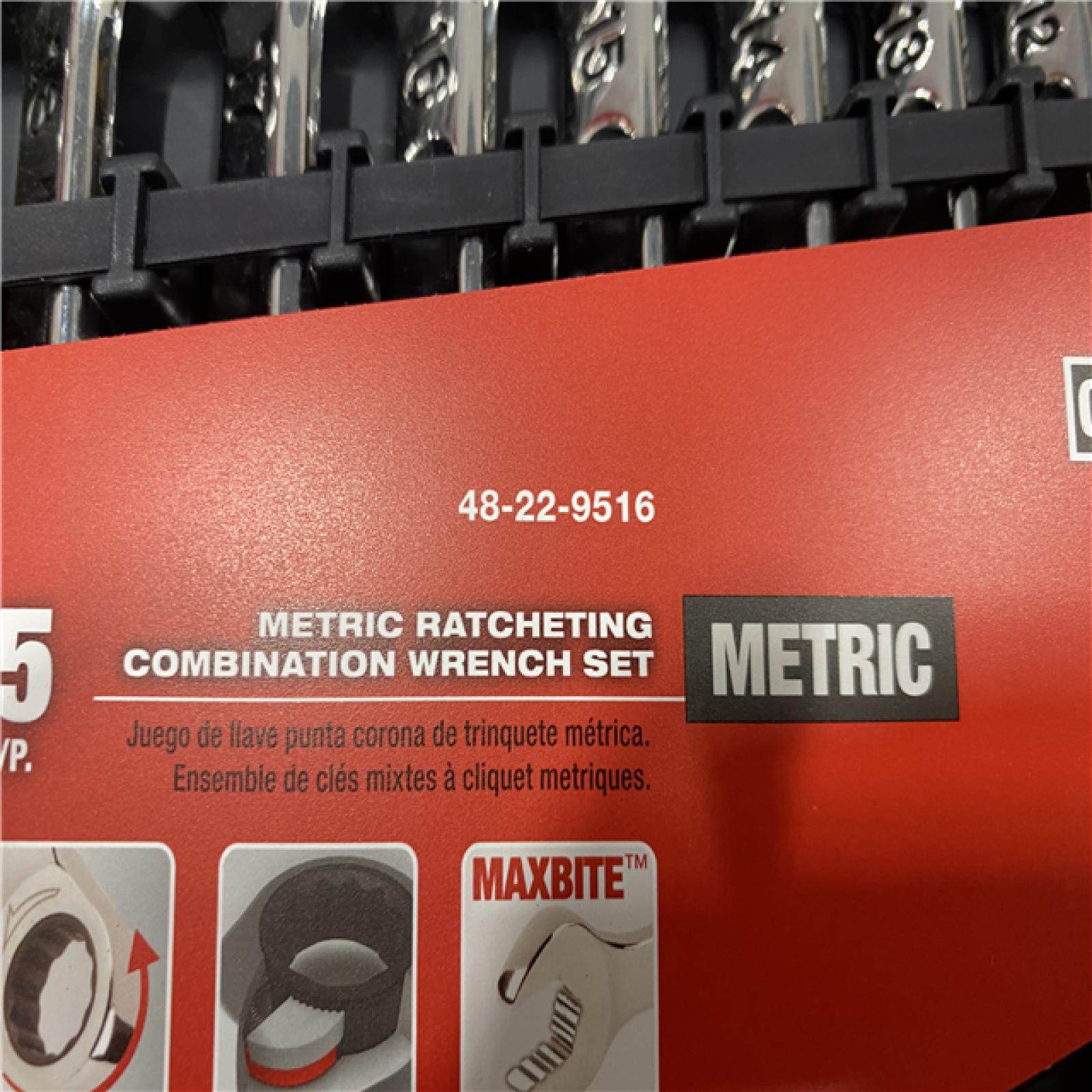 NEW - Milwaukee Metric Ratcheting Combination Wrench Set (15-Piece)
