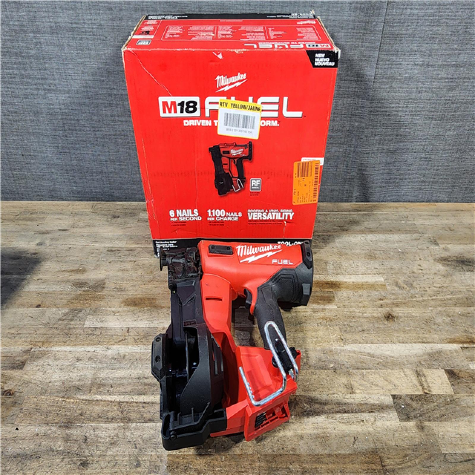 HOUSTON LOCATION - AS-IS Milwaukee M18 FUEL 18-Volt Lithium-Ion Brushless Cordless Coil Roofing Nailer (Tool Only)