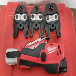 California AS-IS Milwaukee M12 Force Logic Press Tool Kit  Includes (2) Batteries  Charger and Hard Case