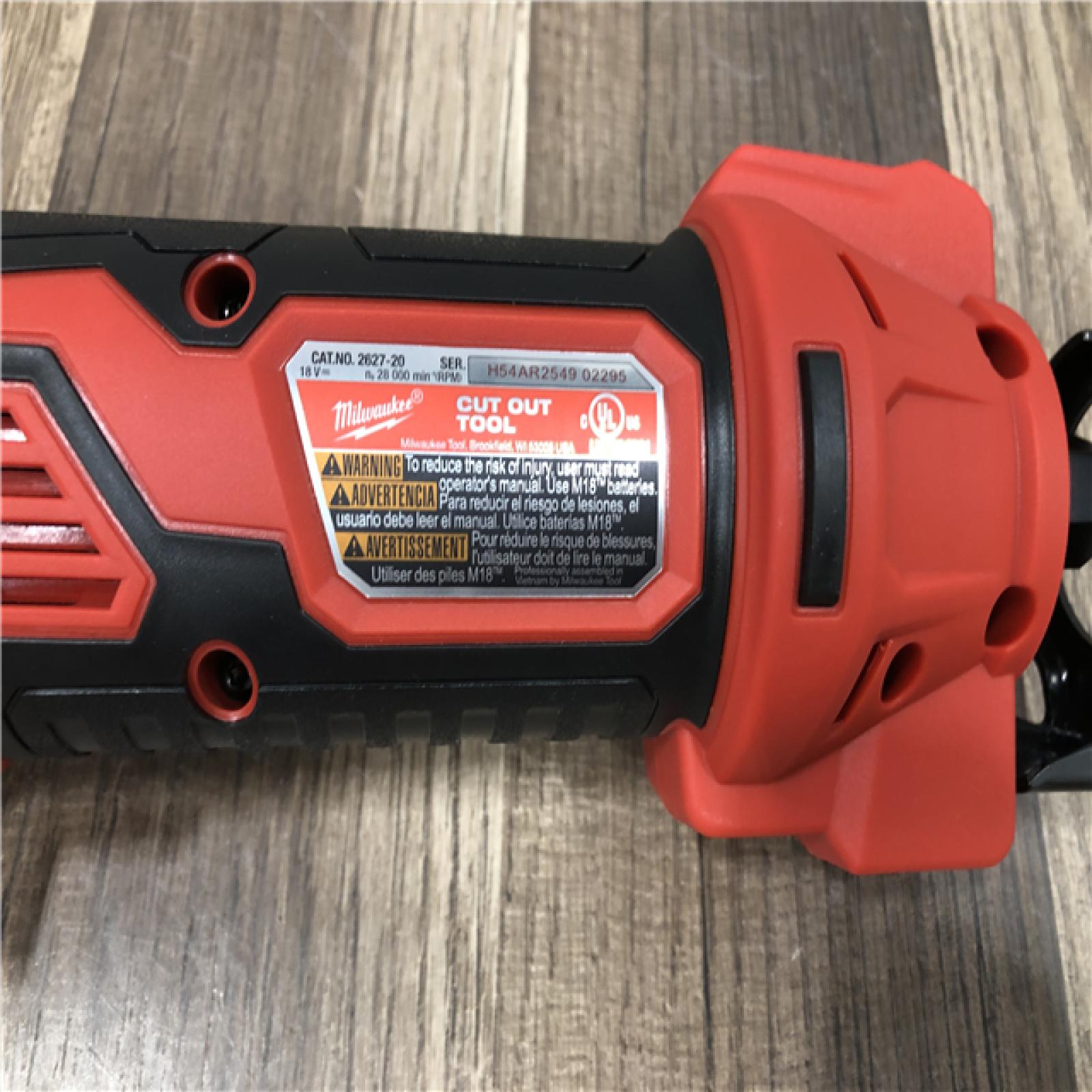 AS-IS Milwaukee 18V Lithium-Ion Cordless Drywall Cut Out Rotary Tool (Tool-Only)