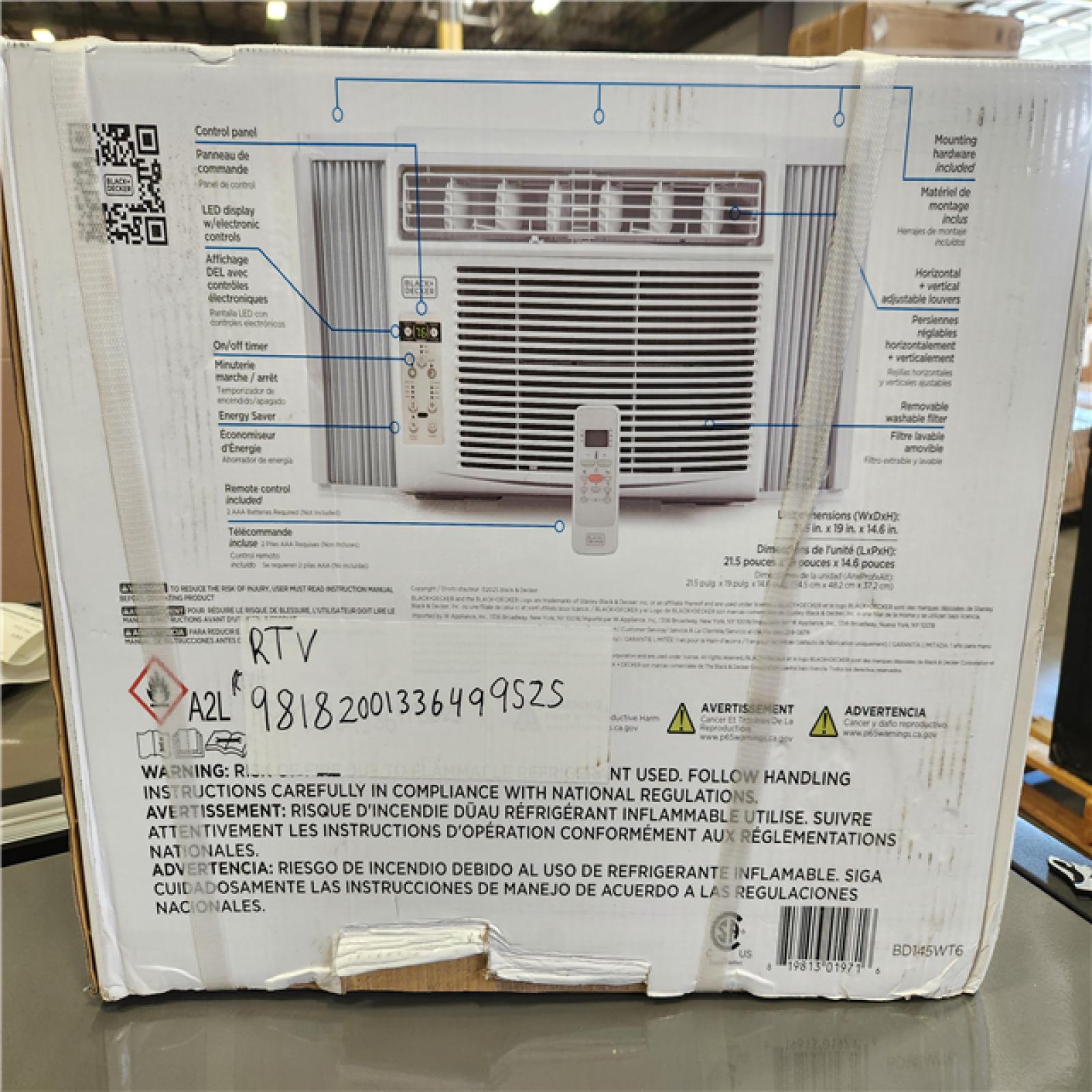 Phoenix NEW BLACK+DECKER BD145WT6 Window Air Conditioner 14,500 BTU, Cools up to 700 Square feet, White