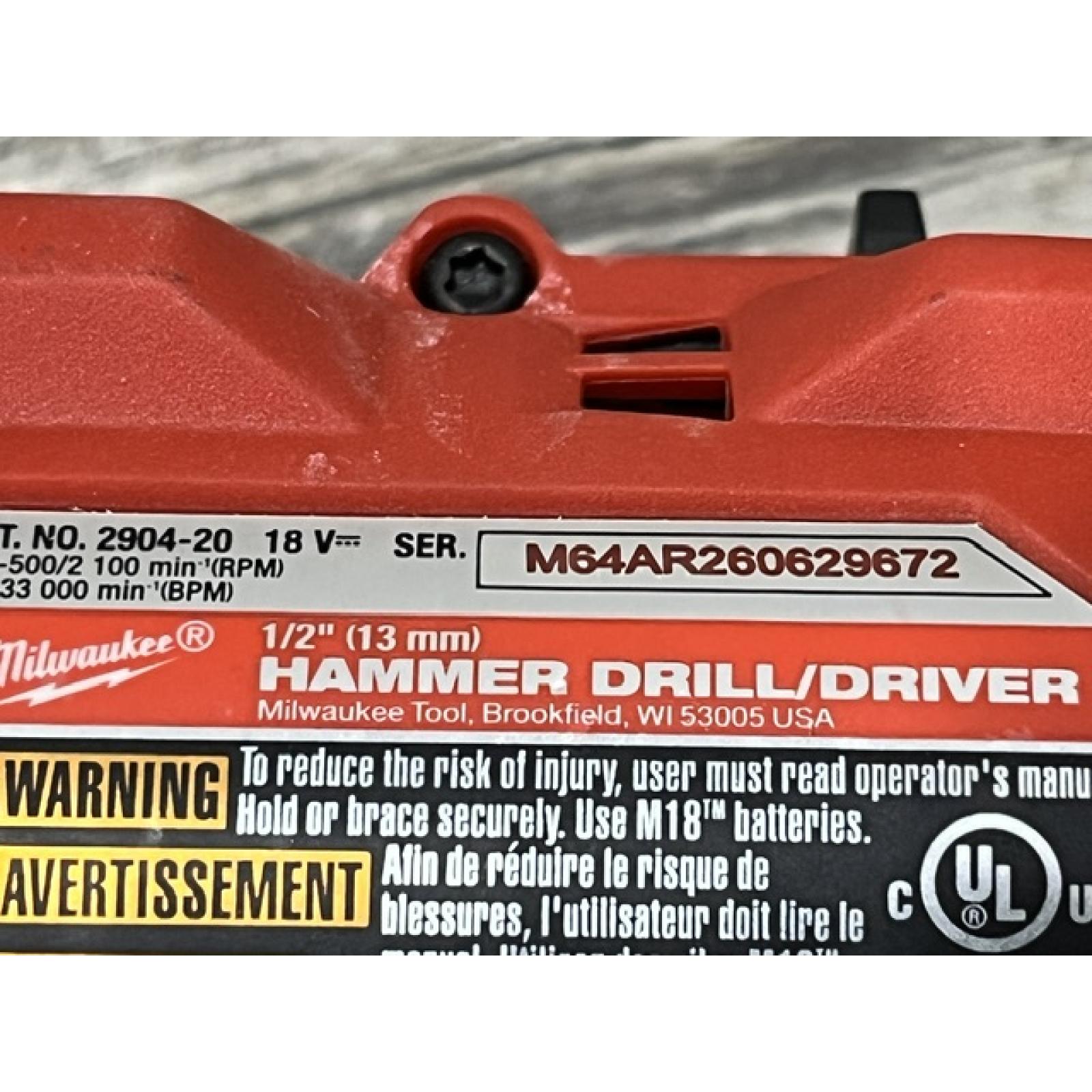 AS-IS Milwaukee FUEL 18V Lithium-Ion Brushless Cordless 1/2 in. Hammer Drill/Driver (Tool-Only)