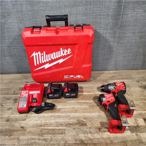 HOUSTON LOCATION - AS-IS Milwaukee FUEL 18V Lithium-Ion Brushless Cordless Hammer Drill and Impact Driver Combo Kit