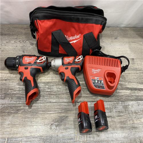 AS-IS Milwaukee 12V Lithium-Ion Cordless Drill Driver/Impact Driver Combo Kit