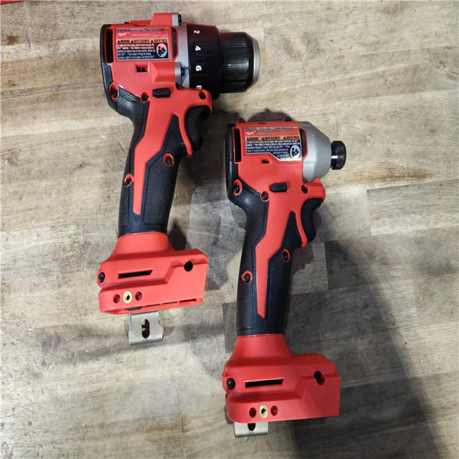 HOUSTON LOCATION - AS-IS Milwaukee M18 18V Lithium-Ion Brushless Cordless Compact Drill/Impact Combo Kit (2-Tool) W/(2) 2.0 Ah Batteries  Charger & Bag