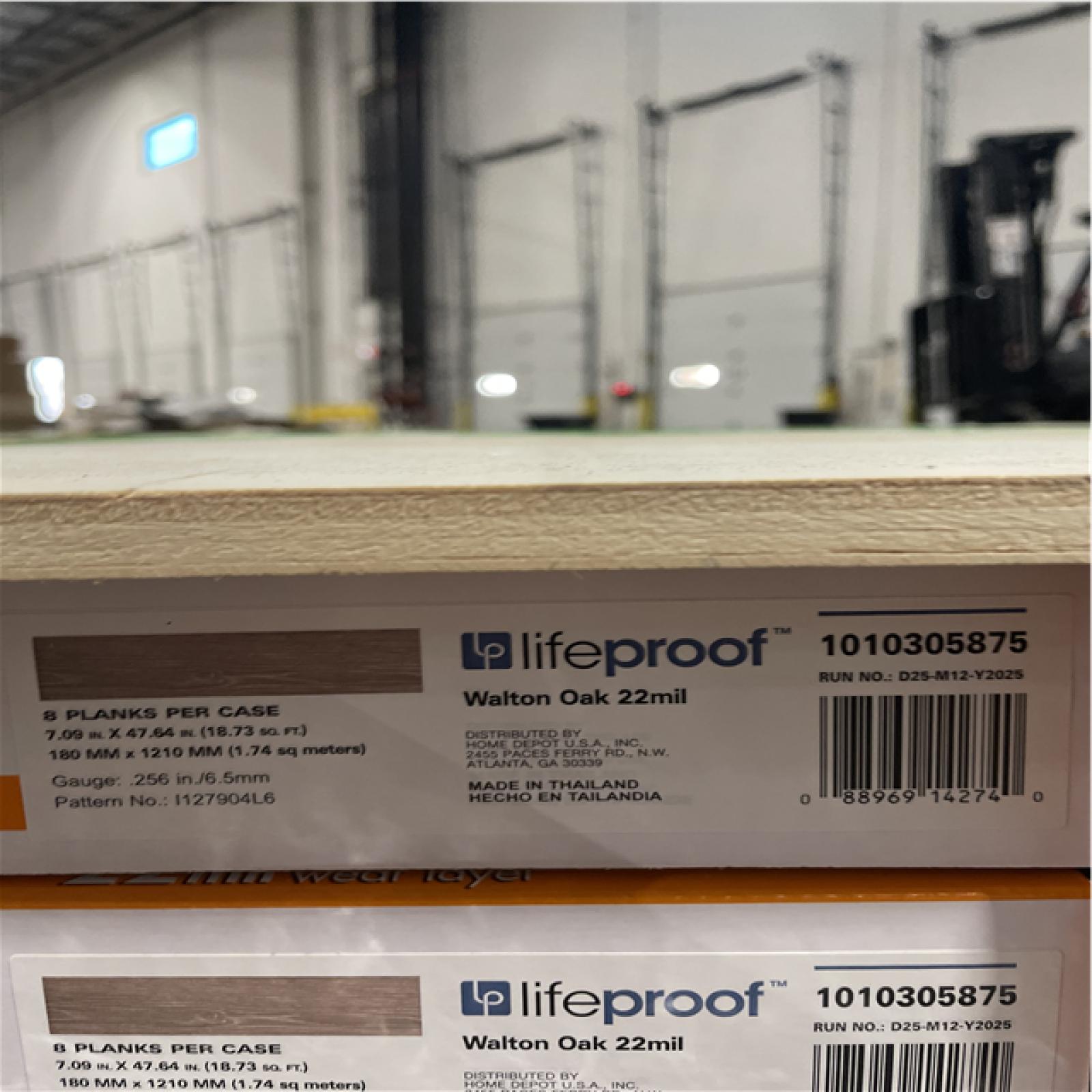 DALLAS LOCATION- Lifeproof Walton Oak 22 MIL x 7.1 in. W x 48 in. L Click Lock Waterproof Luxury Vinyl Plank Flooring (18.7 sqft/Case)PALLET-(28 CASES)