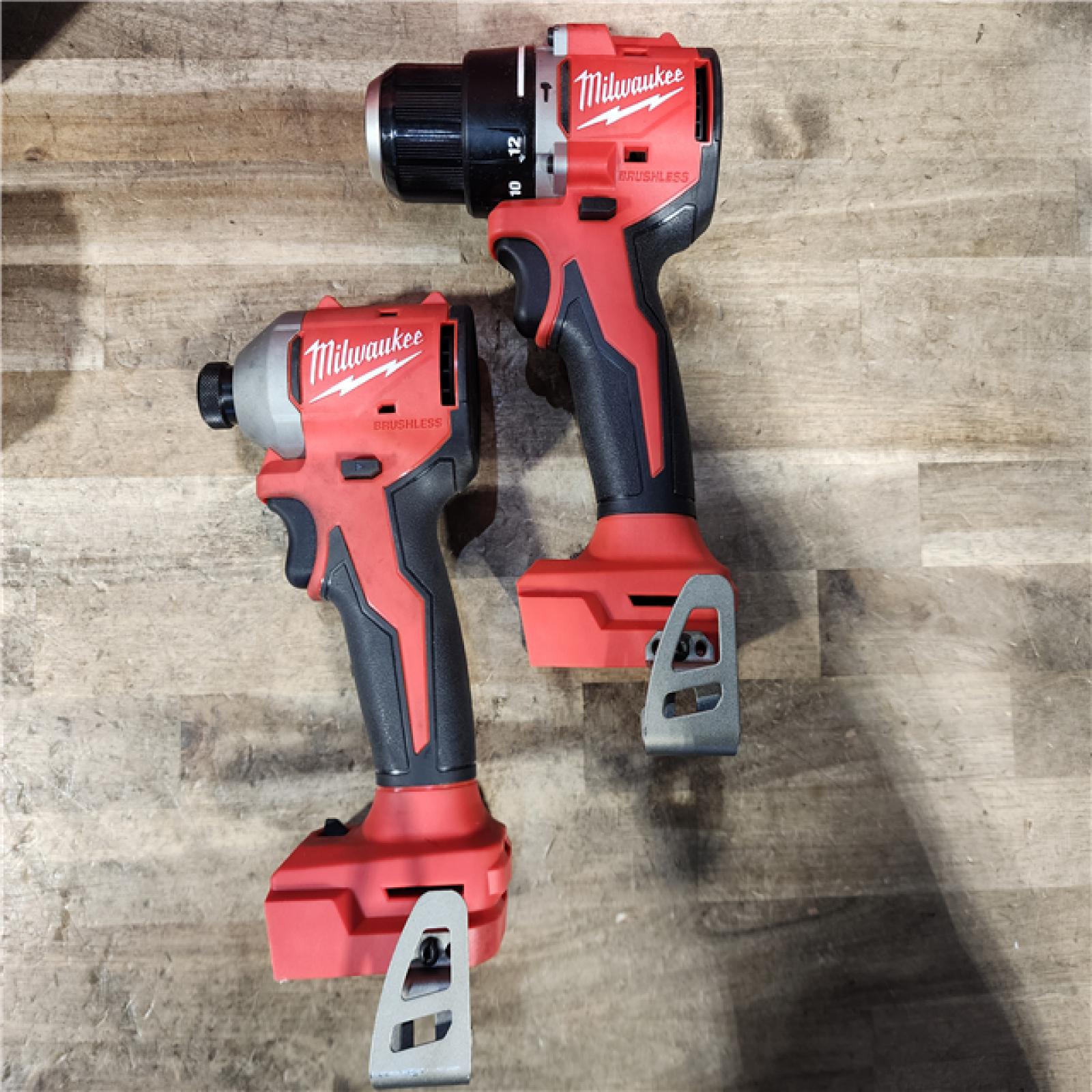 HOUSTON LOCATION - AS-IS M18 18-Volt Lithium-Ion Brushless Cordless Compact Hammer Drill/Impact Combo Kit (2-Tool) with (2) Batteries  Bag