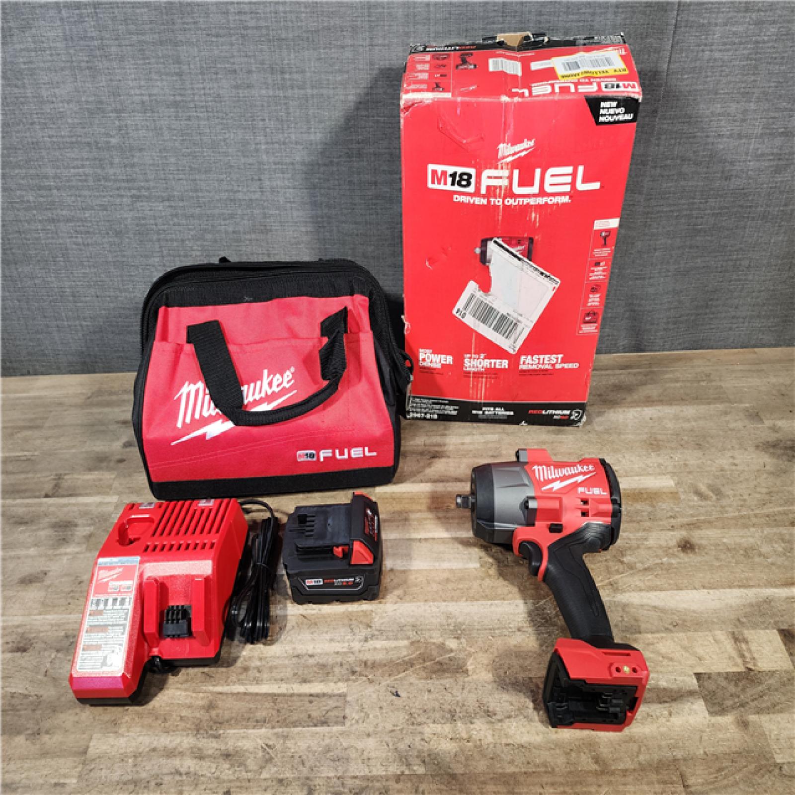 HOUSTON LOCATION - AS-IS Milwaukee M18 1/2 in. Cordless Brushless High Torque Impact Wrench Kit (Battery & Charger)