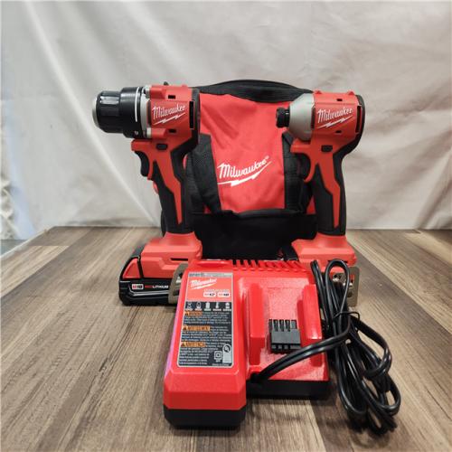 AS-IS- Milwaukee M18 Compact Brushless 2-Tool Combo Kit